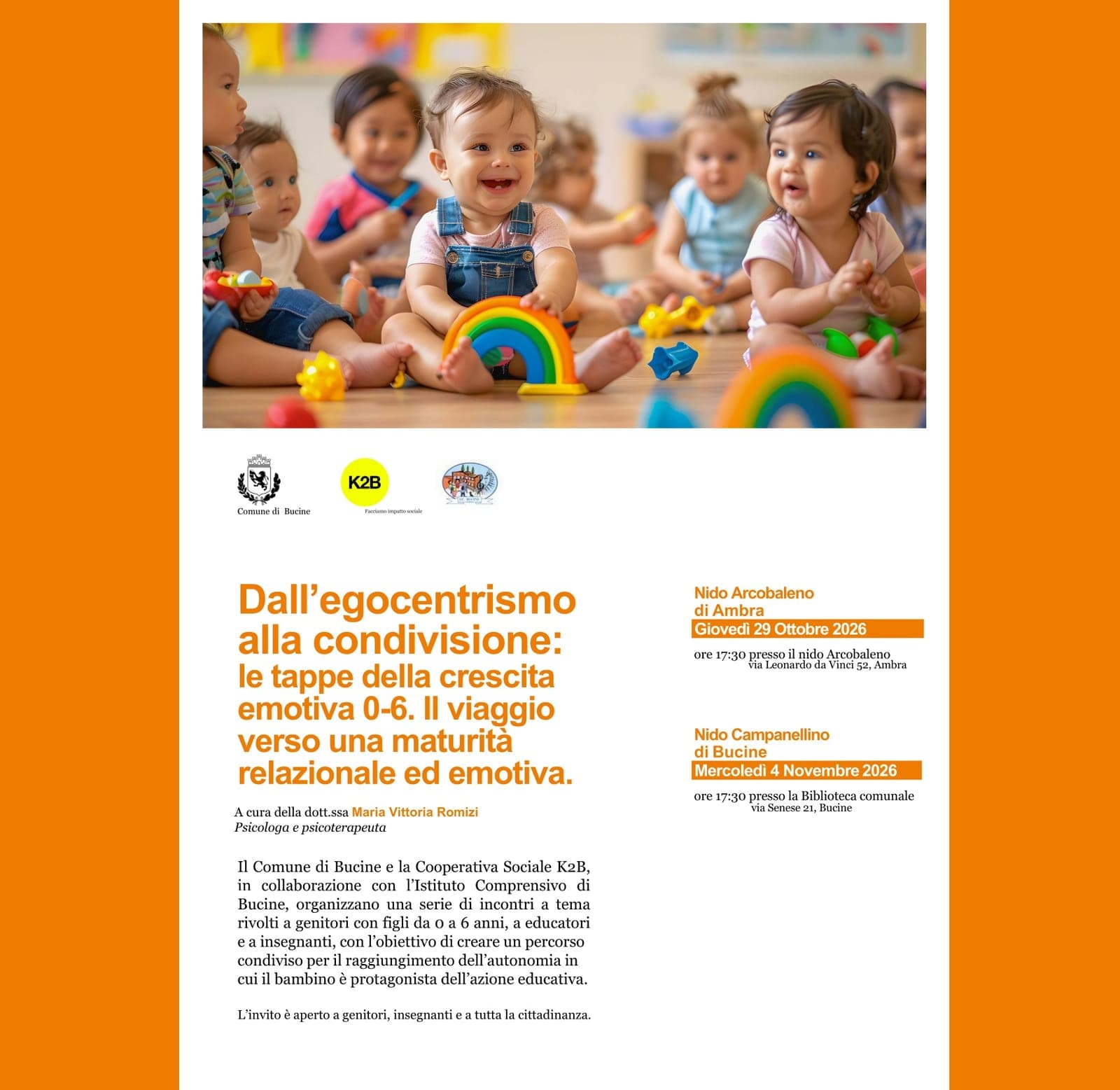 Locandina di Dall'egocentrismo alla condivisione: incontro ad Ambra